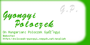 gyongyi poloczek business card